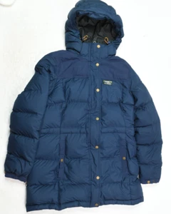 LL Bean Mountain Classic Down Parka Womens Medium Blue Long Sleeve Full-Zip Hood - Picture 1 of 12