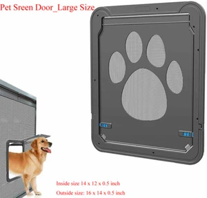 Pet Screen Door_Automatic Pet Window Cat/Dog Door Home Lock Mesh Gate_Large Size - Picture 1 of 9