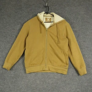 IZOD Sweatshirt Mens Medium Brown Sherpa Lined Long Sleeve Zip Up Hooded Pockets - Picture 1 of 15