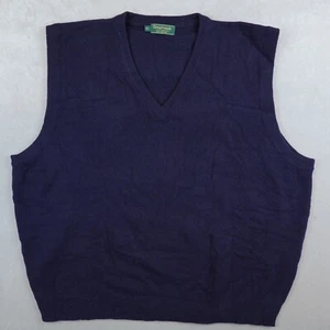 Greenwich Lambswool Vest V Neck Sweater Mens 3XL Navy Blue VTG - Picture 1 of 8