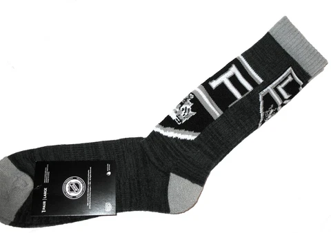 NEW LA LOS ANGELES KINGS NHL HOCKEY LOGO BLACK  CALF LENGTH SOCKS LARGE Cover