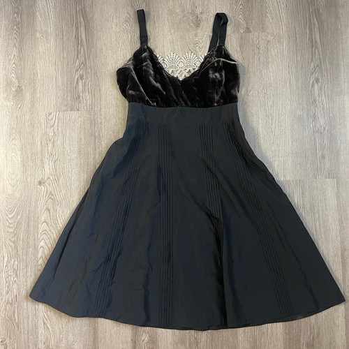 Abito Anthropologie Moulinette Soeurs Vetements taglia 2 misto seta pizzo cocktail