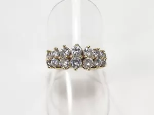 Vintage Magic-Glo USA 14K Gold 0.52 ctw Diamond Pyramid Cocktail Ring Sz 6.5 - Picture 1 of 12