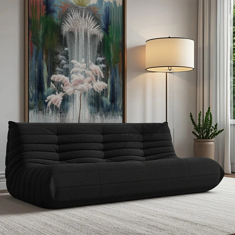 Sofá perezoso cama de tatami oruga silla bolsa de frijoles sofá de piso de 1 a 3 asientos sofá siesta Foto 1 de 4