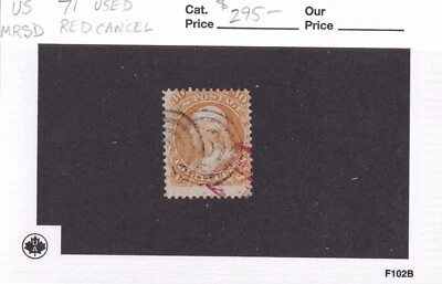 SELLOS DE MATT US SCOTT #71, EMISIÓN DE 30 CENTAVOS DE BENJAMIN FRANKLIN, 1861-62 USADOS CV $295 Foto 1 de 2