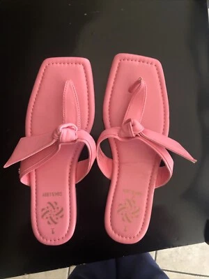Sandalia de Tanga Sam & Libby Rosa Tia Bow Slide On para Mujer - NUEVA Sin Etiquetas Talla 9 Foto 1 de 4