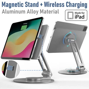 Conector inteligente iPad soporte magnético de carga base plegable ajustable 360° - Imagen 1 de 16