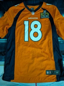 NFL Nike Denver Broncos Peyton Manning Super Bowl 50 Football Jersey, Size L - Picture 1 of 5