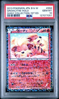 PSA 10 Growlithe Holo B&W Shiny Collection SC 004/020 Japanese Pokemon Card 2013 - Image 1 of 2