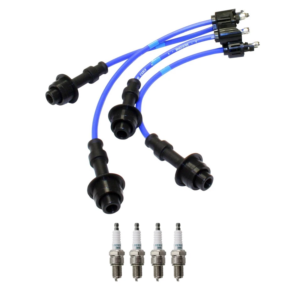 Juego de cables NGK y kit de 4 bujías de alimentación de iridio Denso para Toyota Van 2.0 2.2 L4 Foto 1 de 1