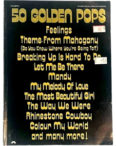 50 Golden Pops Sheet Music Song Book 1976 / PIANO VOCAL ORGAN CHORDS - Picture 1 of 4