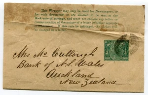 Australia Queensland old used wrapper to Auckland New Zealand - see scans - Picture 1 of 2