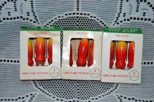 Vintage Weihnachten ~ 3 Packungen Liberty Bell Kerze Flamme Typ Birnen Kandelaber - Bild 1 von 6