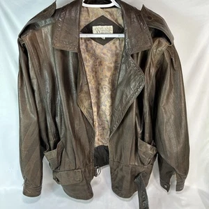 winlit leather jacket Bomber Flight Zipperless Leather Strip Pattern Paisley Med - Picture 1 of 21