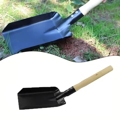 Strong Metal Coal Shovel Fireside Dust Ash Pan Spade with Wooden Handle - Image 1 of 4