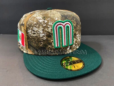 WBC MEXICO WORLD BASEBALL CLASSIC FITTED REAL TREE CAMO GREEN FLAG PATCH 7 1/2 - Image 1 of 4