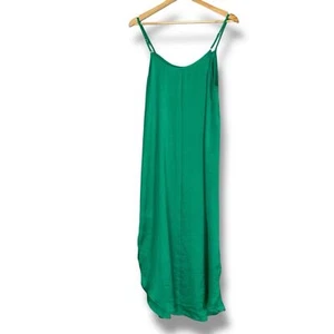 Sadie & Sage Maxi Abito Slip Verde Relaxed Fit Estate Vacanze Ventilato Taglia S - Foto 1 di 11