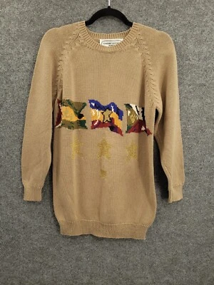 Suéter Vintage Adrienne Vittadini Petites Mujer Pequeño Manga Larga Beige Tejido Foto 1 de 4