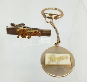 Juego de llavero y clip de corbata vintage nombre personalizado ROGER - Imagen 1 de 9