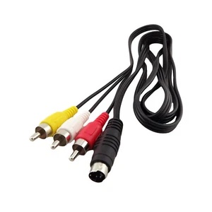 5ft 4 Pin S-Video Male To 3 RCA Male AV Audio Video Adapter Cable for DVD PC TV - Picture 1 of 5