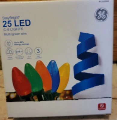 GE 25CT StayBright Colorite C9 LED Christmas Light String Set - Multi-Color - Image 1 of 4