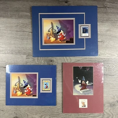 Vintage 90s LOT of 3 FANTASIA 50TH ANV DISNEY STAMPS MICKEY SORCERERS APPRENTICE - Image 1 of 4