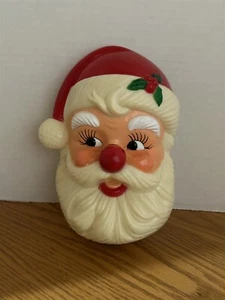 VINTAGE MUSIKALISCHES WEIHNACHTSMANNGESICHT HÄNGT AN DER WAND ***FUNKTIONIERT*** - Bild 1 von 4
