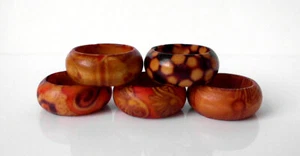 °° Fingerring - Holz - Natur - Muster - 16 mm (49) - NEU °° - Picture 1 of 7