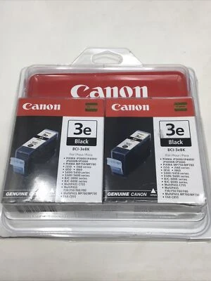 CANON Black Printer Ink Cartridge BCI-3e 2-Pack Pixma Twin Pack New Sealed - Image 1 of 4
