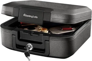 Fireproof and Waterproof Safe Box - Key Lock, Home Chest Safe, 0.28 Cubic Feet, - Picture 1 of 6