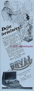 REKLAME SCHREIBMASCHINE LA ROYAL PORTABLE 2 BRIEFE TYPEWRITER VON 1930 AD PUB - Bild 1 von 1