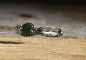 Vintage Sterling Silver Ring Lot of 2 Size 7 and 6.5 - Picture 1 of 8