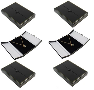 Deluxe Double Door Button Necklace Jewellery Chain Gift Presentation Display Box - Picture 1 of 6