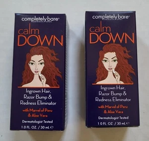 4 of Completely Bare CALM DOWN Ingrown Hair Razor Bump Redness Eliminator 1 oz - Picture 1 of 5