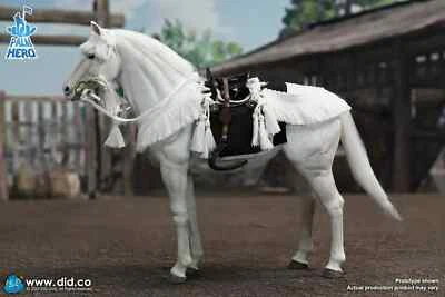 1/12 Scale 6 Inch Dragon Dreams DID Hero Japanese Samurai White Horse XH80021 - Image 1 of 4