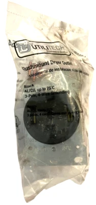 Utilitech New Flushmount Dryer Outlet #0409854, 3-Pole, 4-Wire Grounding / NEW - Image 1 of 4
