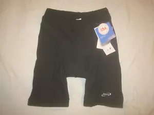 NWT Women's Terry T-Short Long Padded Cycling Shorts Black Size Large - Picture 1 of 5