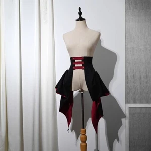 Women Gothic Skirt Adjustable High Low Skirt overskirt Punk Lady skirt Halloween - Picture 1 of 8