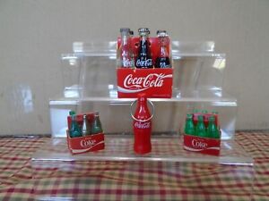 Miniature Coca Cola Carton of 3 In. Glass Bottles and More