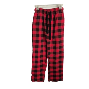 Sleep Hero Mens Sleep Lounge Pants  S  Red Plaid Drawstring Pockets Cotton Blend - Picture 1 of 5