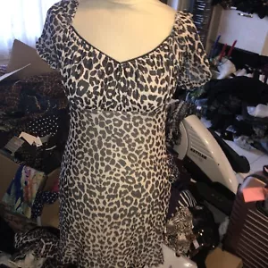 Leo Kleid Topshop Mesh Chiffon Neu 36/38 Rockabilly Carmen Minikleid Neu Asos - Bild 1 von 3
