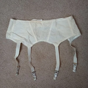 Lewella Union Made Strumpfgürtel Gr. 28 Pinup Vintage Style 7028 Elfenbein Baumwolle  - Bild 1 von 13