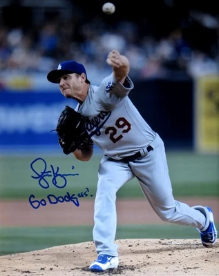 Foto autografiada firmada por Scott Kazmir 16X20 Dodgers Road "Go Dodgers" con certificado de autenticidad Foto 1 de 2