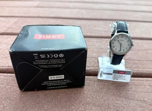 Timex TW2V69100 Women's Easy Reader White Dial Black Adjustable Leather Watch - Picture 1 of 6
