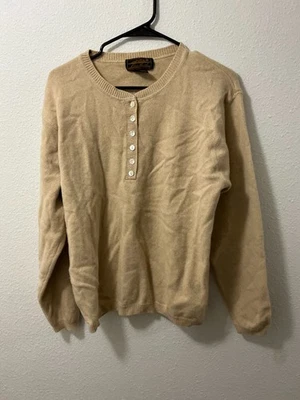 Eddie Bauer Long Sleeve Cashmere Blend Henley Sweater Buttons Vintage Womens M - Image 1 of 4