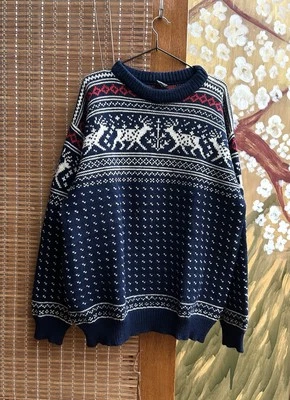 Vintage 80’s Dale Of Norway Reindeer Fair Isle Ski Sweater Size XL - Image 1 of 4