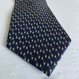Corbata vintage Burberry of London para hombre azul seda roja geométrica amarilla años 90 - Imagen 1 de 12