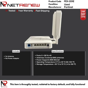 Fortinet FEX-201E Indoor Broadband Wireless Controller - No Adapter- - Picture 1 of 1