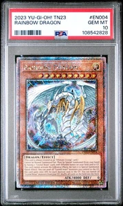 PSA 10 Rainbow Dragon TN23-EN004 - Quarter Century Secret Rare - Dueling Heroes - Picture 1 of 2