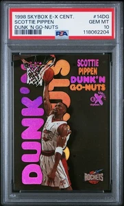 Skybox E-X Century Dunk 'N Go-Nuts Scottie Pippen 1998 #14DG PSA 10 gemas como nuevo - Imagen 1 de 2